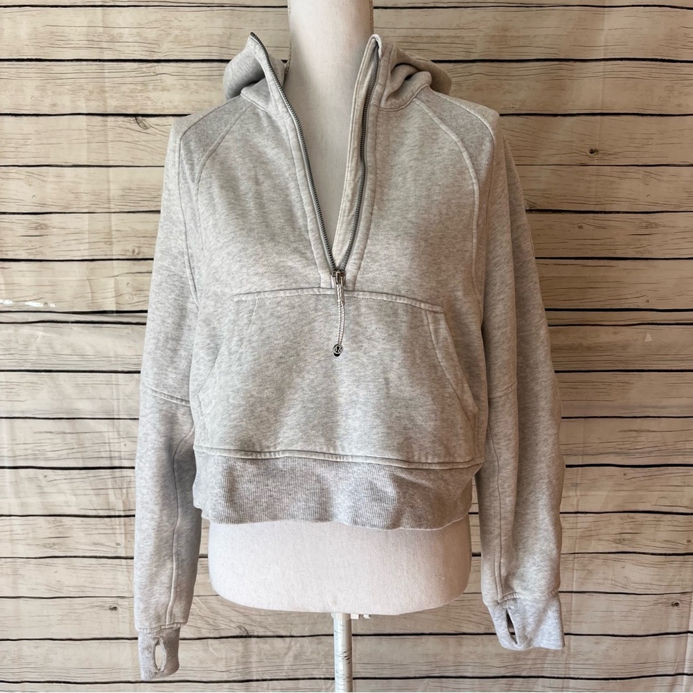 Lululemon Scuba Oversized Half-Zip Hoodie Heathered Core Ultra Light Grey - Picture 6 of 14